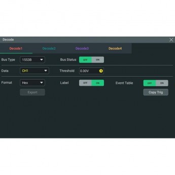 Опция анализа и запуска по шинам MIL-STD-1553 для осциллографов RIGOL серии DHO4000 DHO4000-AEROA