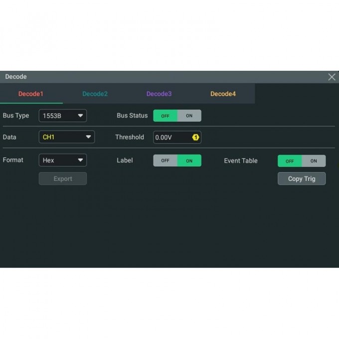Опция анализа и запуска по шинам MIL-STD-1553 для осциллографов RIGOL серии DHO4000 DHO4000-AEROA