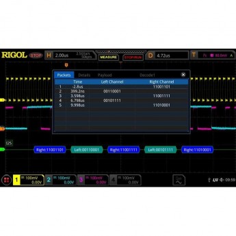 Опция анализа и запуска по шинам I2S RIGOL DS8000-R DS8000-R-AUDIO