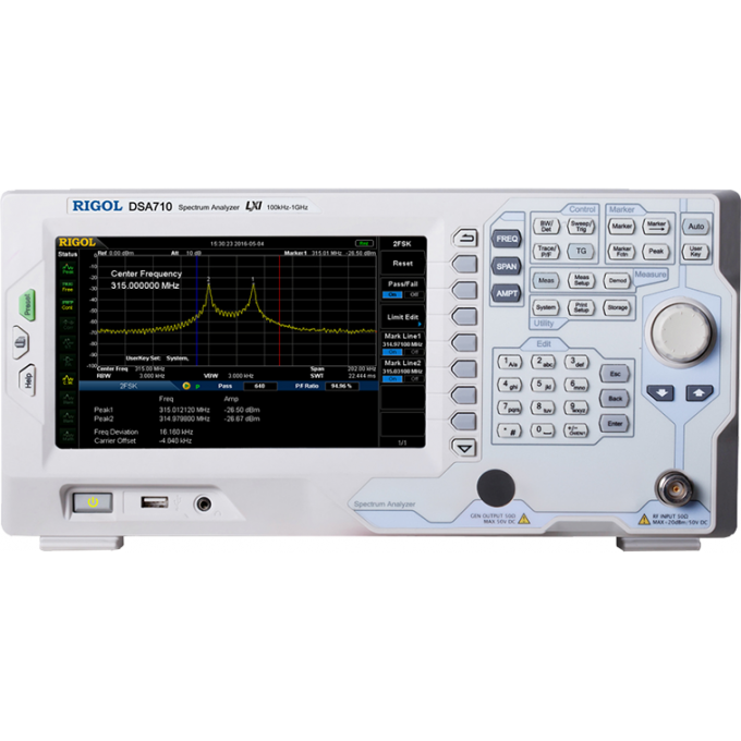 RIGOL Анализатор спектра 100 кГц-1 ГГц -80 дБм DSA710