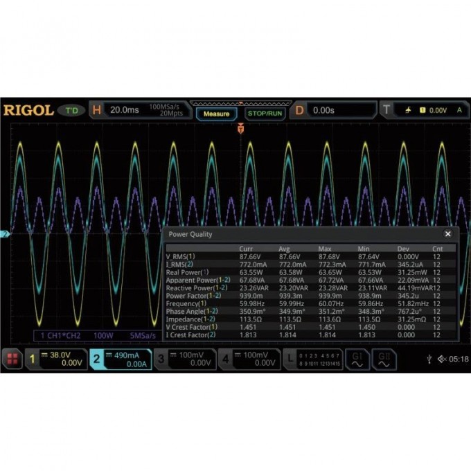 Опция анализа мощности RIGOL MSO5000 для осциллографов серии MSO5000 MSO5000-PWR