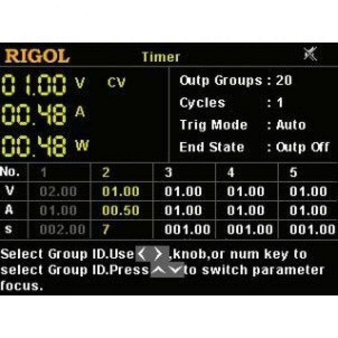 Опция тайминга RIGOL для источников питания DP700 с функцией работы по списку 10 мс-99999 с TIMER-DP700